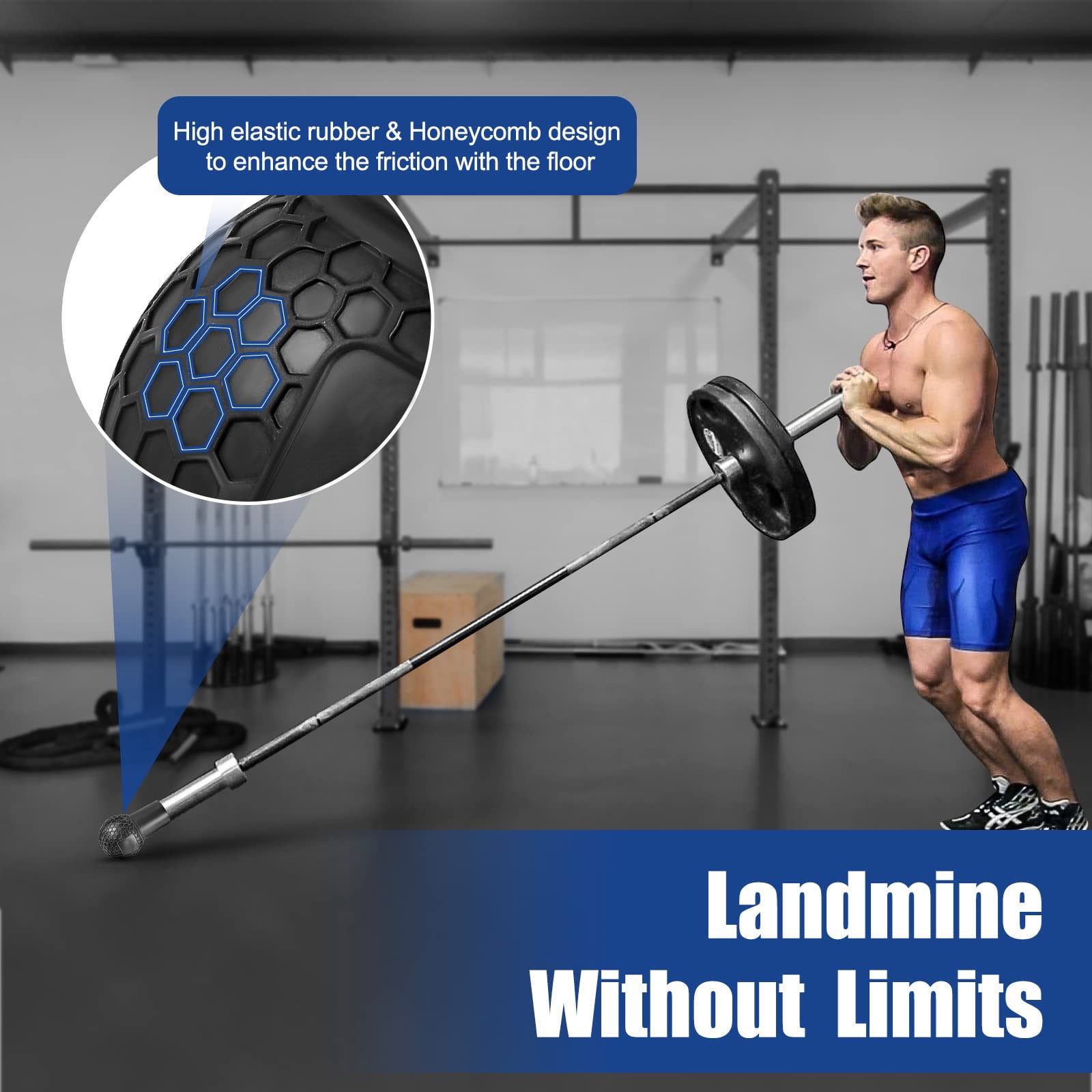 Portable Barbell Landmine Base with Anti-Slip Rubber for Home Gym & Outdoor Fitness Training