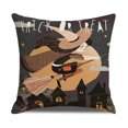 thumbnail image 4 of Funda de almohada de gato negro de Halloween, 18.0 x 18.0 in, saludos, bruja, arpillera, funda de cojín, 4 unidades ER, 4 of 5