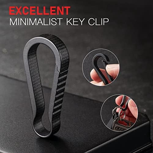 Jointown Titanium Key Ring Hooks, Small Carabiner Keychain Clip,Mini Snap Keyring Key Organizer Key Chain