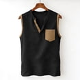 thumbnail image 3 of POIUYTR Men Casual Cotton Linen Tank Tops Summer V Neck Solid Color Sleeveless Shirts Loose Camisole With Pockets, 3 of 6