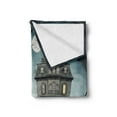 thumbnail image 2 of Halloween Soft Flannel Fleece Blanket, Digital Illustration of Hauted House with Yambostones Old Trees and Crows Print, Cozy Plush for Indoor and Outdoor Use, 60" x 80", Multicolor, by Ambesonne, 2 of 5
