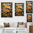 thumbnail image 4 of Designart "Tropical Tangle Orange Blue painting II" Abstract Collages Floater Framed Canvas Art Print, 4 of 7