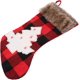 thumbnail image 3 of Medias de Navidad personalizadas clásicas, medias de Navidad de arpillera a cuadros grandes para decoración de chimenea navideña de 17 pulgadas (árbol) esquí esquí Gafas de esquí, 3 of 5