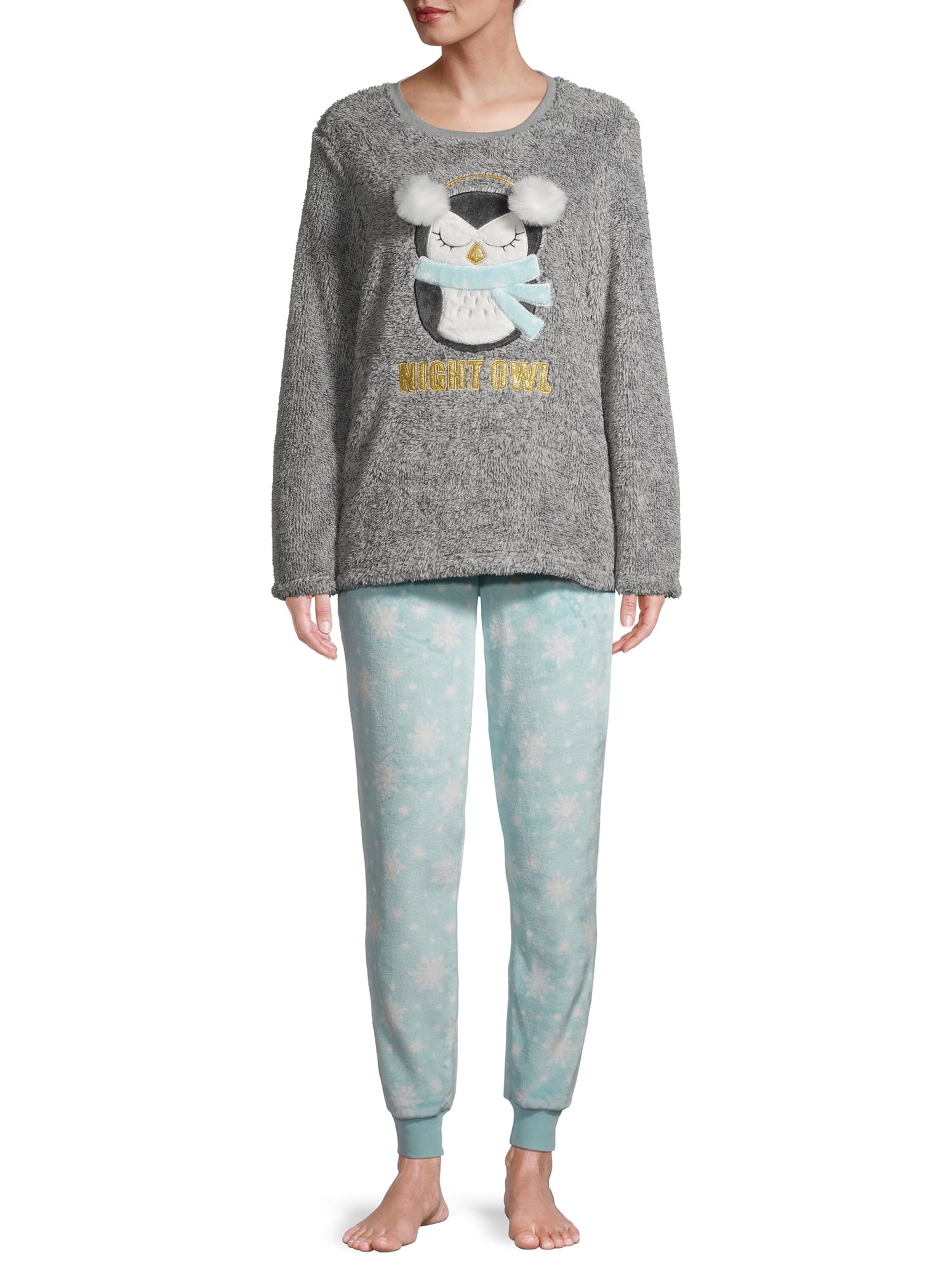 Secret Treasures Women's and Women's Plus Plush Winter Owl Twosies Set