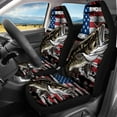 thumbnail image 3 of Qpednta Fish American Flag Car Seat Covers Full Set 4 Pack Easy to Install Front Seat Protector Auto Seat Rear Split Bench Cover Universal Automotive Seat Cover Accessories, 3 of 7