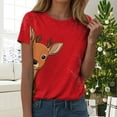 thumbnail image 2 of UngA Christmas T-Shirts for Women Casual Short Sleeve Merry Letter Graphic Blouse Tops Christmas Shirt Women (Orange,M), 2 of 7