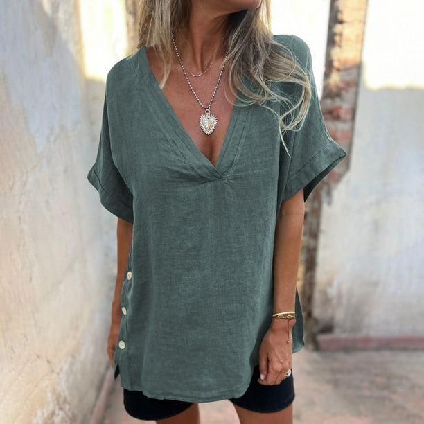 Sudadera con capucha para mujer,Camiseta de lino de manga corta con cuello en V para mujer, mezcla de poliéster, cárdigan informal con capucha para invierno, sopatenor