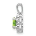 thumbnail image 2 of White Sterling Silver Charm Pendant (08) August Peridot Oval Green Diamond Round 15 mm 9, 2 of 4