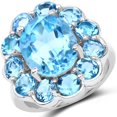 thumbnail image 1 of 8.77 Carat Genuine Swiss Blue Topaz .925 Sterling Silver Ring QJ Model, 1 of 3