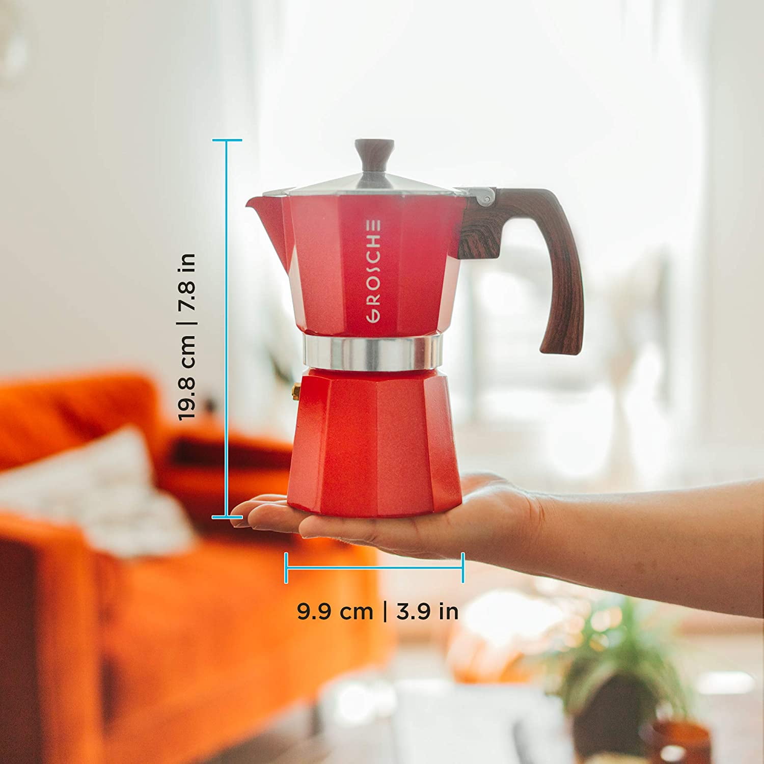 Red Milano Italian 6-Cup Stovetop Espresso Coffee Maker / Moka Pot — B -  Pretty Things & Cool Stuff