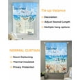 thumbnail image 3 of Coastal Beach Tie Up Curtains for Window, Thermal Insulated Balloon Shade Adjustable Rod Pocket Curtains Valance Panels for Kitchen Bathroom Cafe 34 x 45 Summer Ocean Wave Starfish Shell Plank, 3 of 6