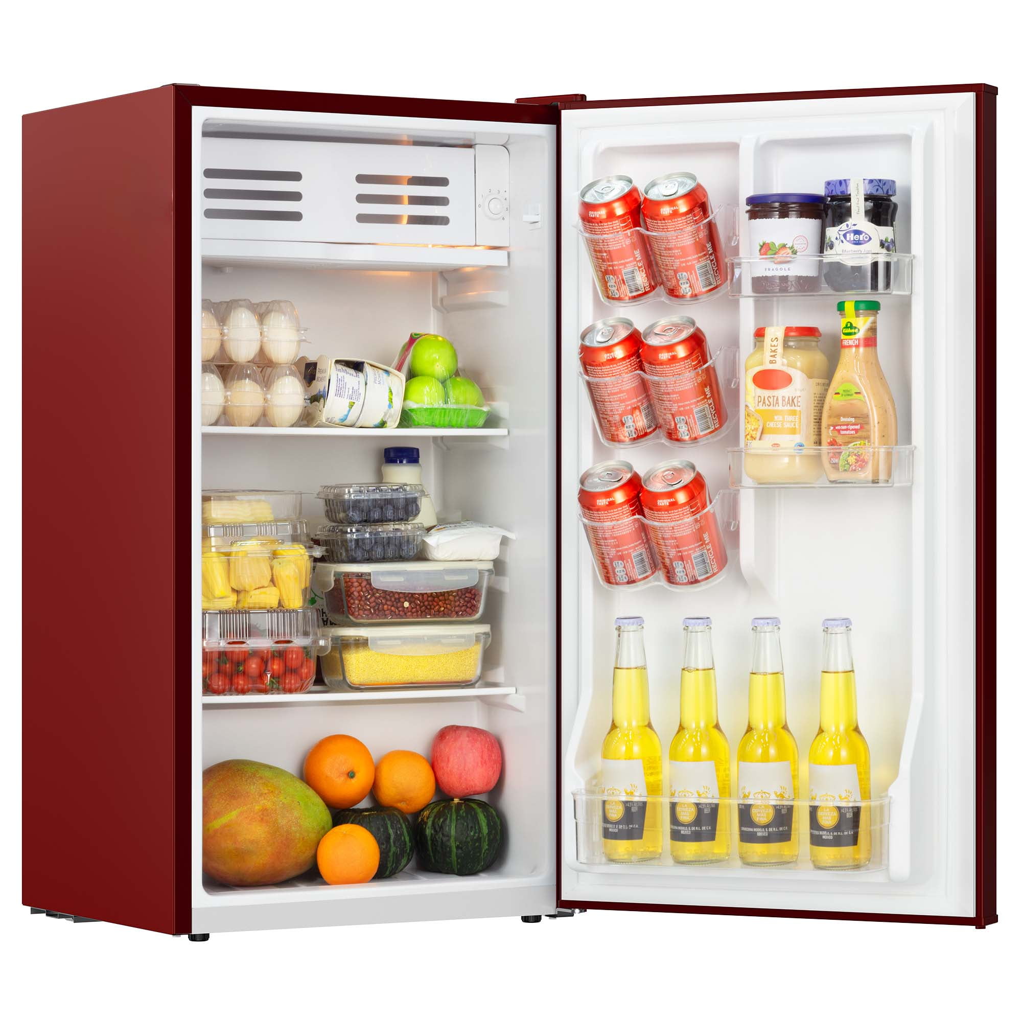 Frigidaire 3.2 Cu. ft. Retro Compact Refrigerator, Mini Fridge with Chiller Compartment, Merlot