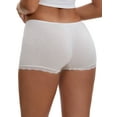 thumbnail image 3 of INSPIRE CHIC Women's Seamless Ice Silk Lace Trim Slip Shorts for Under Dresses Lightweight Elastic Boyshorts L White Y2, 3 of 5