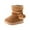Khaki, variant on POIUYTR Girls Snow Boots Fleece Lining Warm Winter Non-Slip Boots Outdoor Shoes with Cute Ball for Toddlers/Little Kid