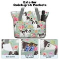 thumbnail image 2 of Tote Bag for Women - Shih Tzu Dog and Flower Floral Shoulder Bag - Large Utility Work Duffle Bag with Zipper Handbag for Travel, Work, Sprots, 2 of 5