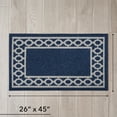 thumbnail image 4 of Washable Skid-Resistant Runner Rug, Trellis Border , Denim Twist and Light Grey , 26" x 45", 4 of 9