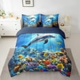 thumbnail image 2 of Erosebridal Marine Dolphin Bedding Sets Twin Size,Ocean Wildlife Comforter Sets with Sheets,Marine Decoration,Reversible,Breathable,7pcs, 2 of 6