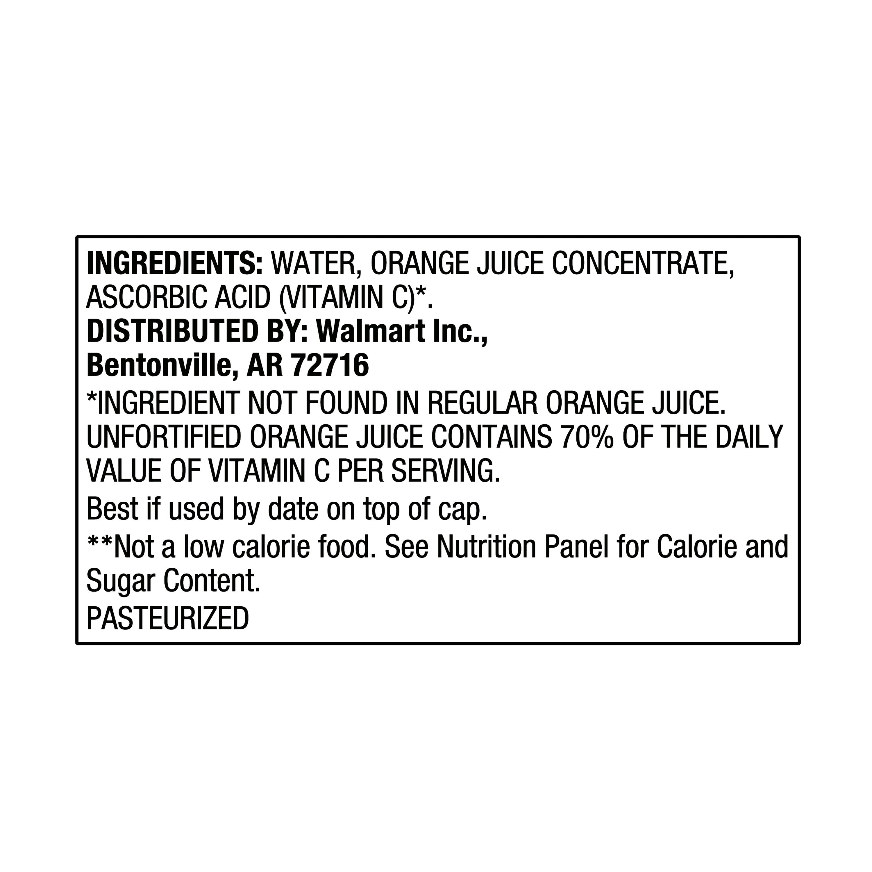 (4 pack) Great Value 100% Orange Juice, 10 fl oz, 6 Count