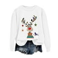thumbnail image 6 of Towmus Christmas Sweatshirts for Women Cute Sweatshirt Elk Print Casual Long Sleeve Crewneck Pullover Tops, 6 of 7