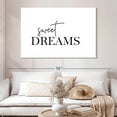 thumbnail image 2 of Elephant Stock Sweet Dreams Typography Wall Art - Horizontal Canvas Wall Art - Living Room Wall Decor - Inspirational And Typography Canvas - Black And White Decor By Nouveau Prints - 51" x 34", 2 of 8