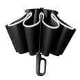 thumbnail image 3 of plegable automático, sombrillas fuertes de 8 costillas, sombrillas de lluvia para playa al aire libre , NEGRO, 3 of 8