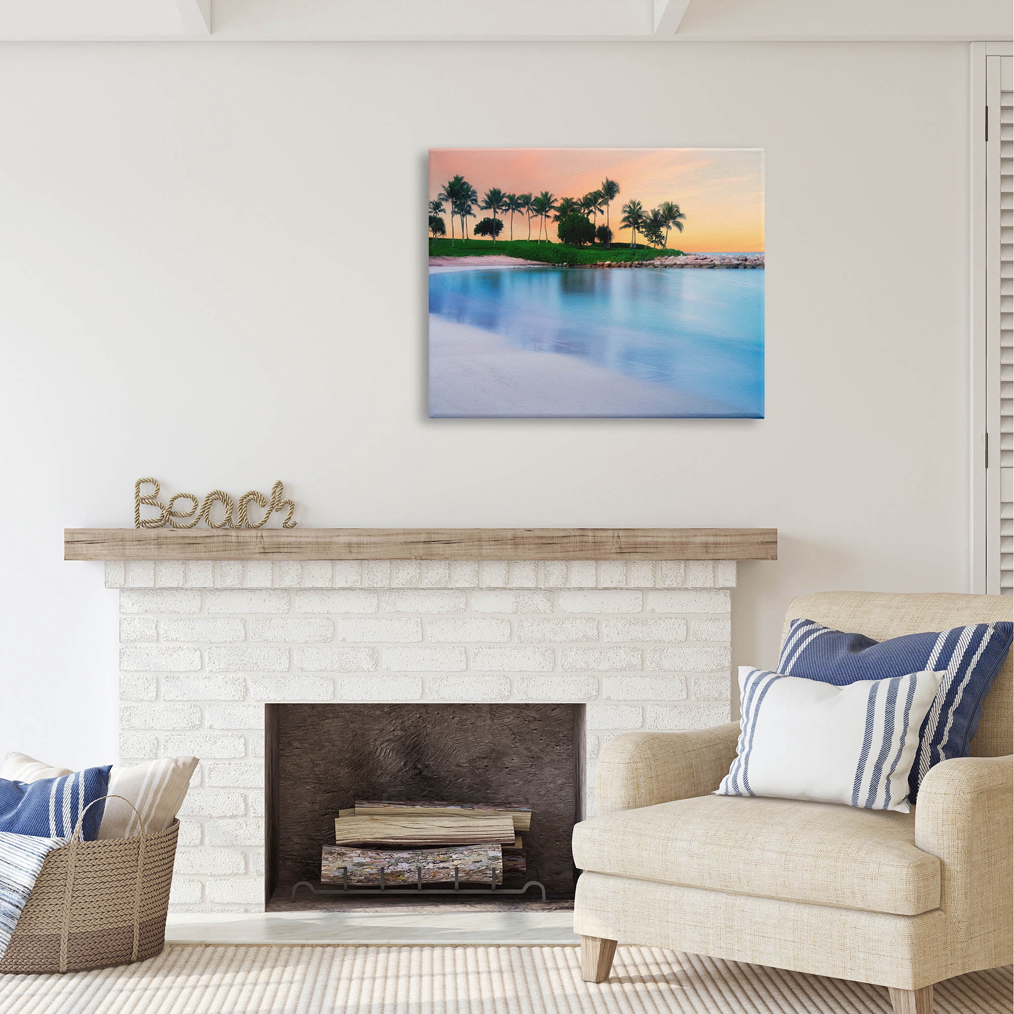Stupell Industries Tropical Beach Cove Landscape Coastal Photography Gallery Wrapped Canvas Print Wall Art