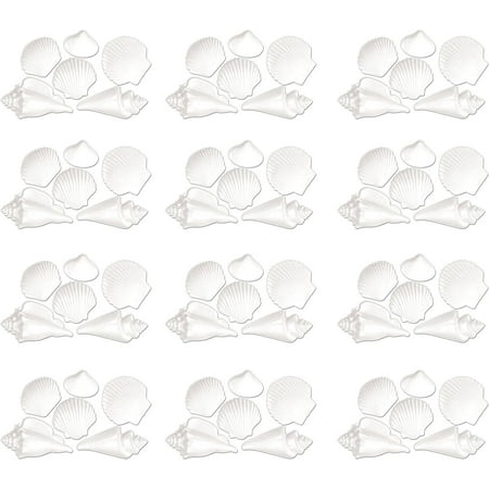 Beistle Plastic Seashell Decorations 72 Piece, White