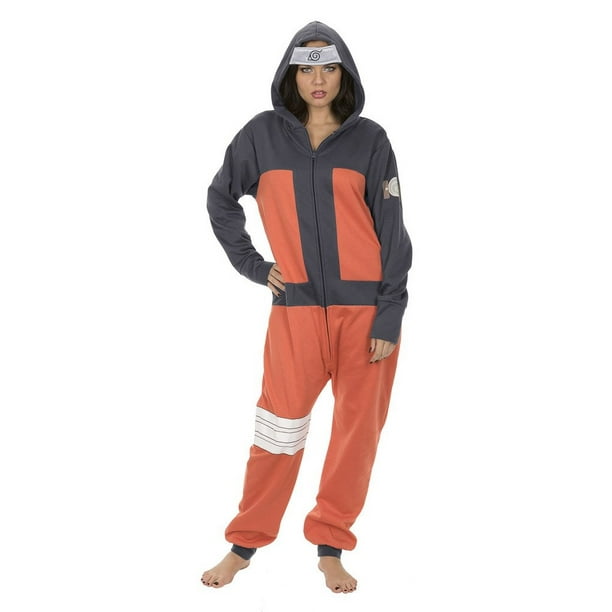 Naruto Shippuden Hidden Leaf Village Hooded One Piece Pajama Walmart