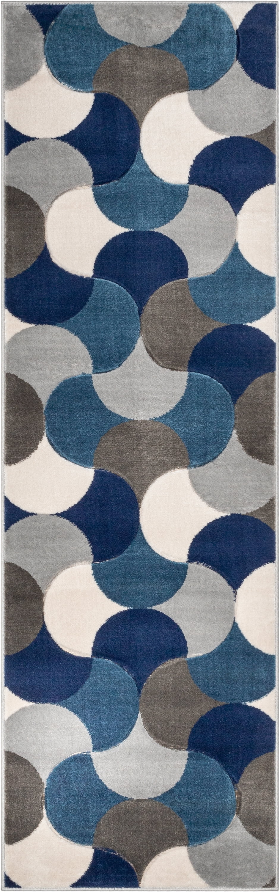 Well Woven Good Vibes Helena Modern Geometric Blue 2'7" x 7'3" Runner Rug