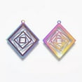 thumbnail image 2 of U8MO 50pcs 201 Stainless Steel Filigree Joiners Links Multi-color Pendants 23~45.5mm-Rhombus, 2 of 2