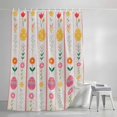 thumbnail image 4 of Spring Easter Shower Curtain Set, Waterproof Shower Curtains for Bathroom, Pink Yellow Vintage Eggs Floral Botanical Washable Fabric Cloth Bath Curtain for Bathtub Decoration with Hooks 54x78 Inches, 4 of 9