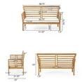 thumbnail image 3 of Cascada Outdoor Modern Acacia Wood 8 Seater Chat Set with Cushions, Brown Patina and Cream, 3 of 10