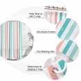 thumbnail image 6 of Aqua Teal Stripe Waterproof Fabric Shower Curtain,Geometric Grey White Vertical Striped Waterproof Fabric Shower Curtain for Bathroom Curtains Bathtubs Shower Curtains with 12 Hooks Extra Long 72x96, 6 of 8
