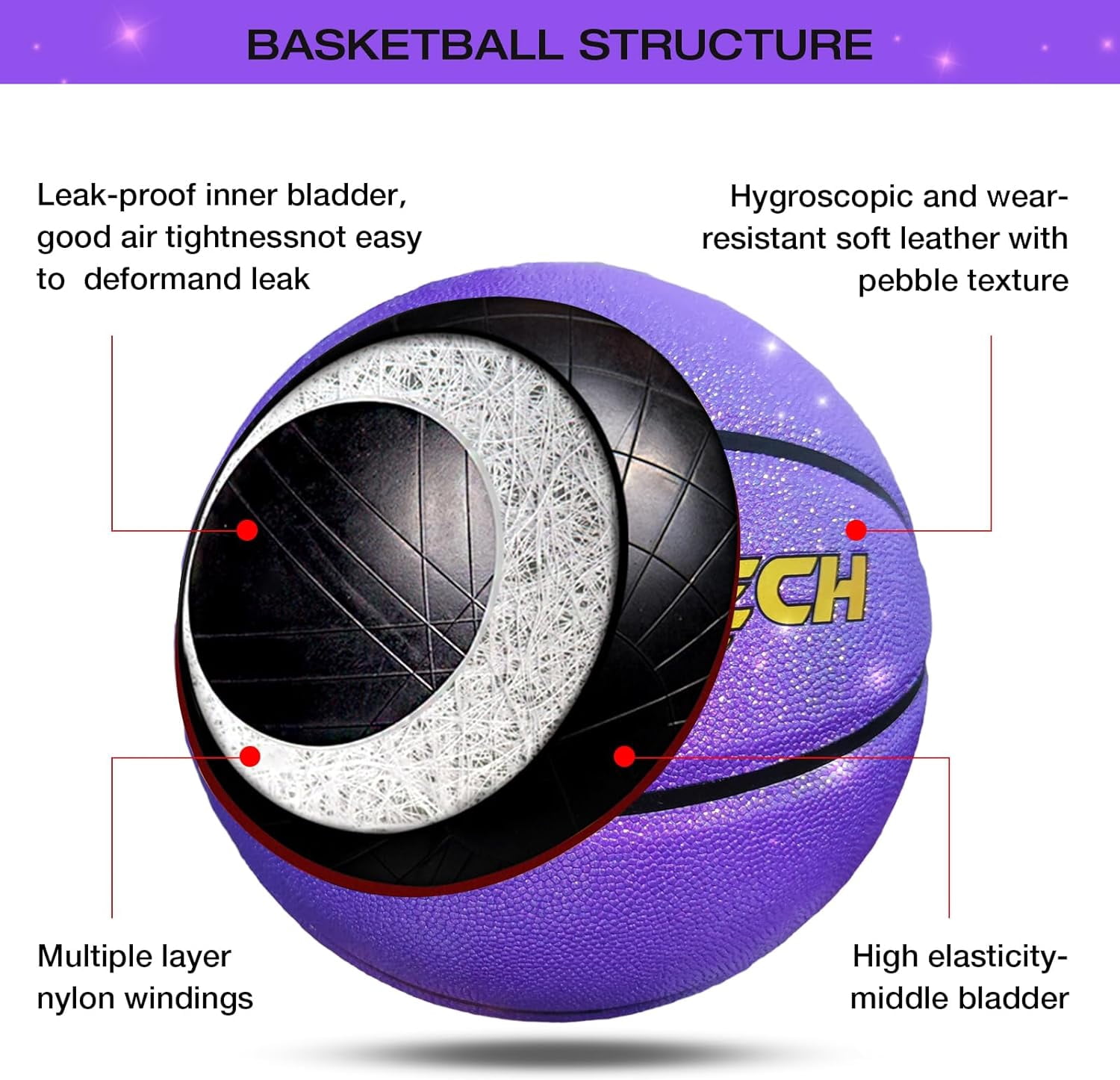 Personalized Basketball, Sparkle Glow to My Son / Daughter Basketball Gift, Cool Indoor Outdoor Glitter Shiny Leather Basketball Size 5/6/ 7 for Youth, Girls, Men, Women (with Pump)