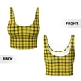 thumbnail image 5 of Lsque Yellow Checkered Plaid Printed Women'S Sports Bra, Compression, Moisture Wicking, High-Impact Sports Bra For Women,Supportive sports bra-Large, 5 of 9
