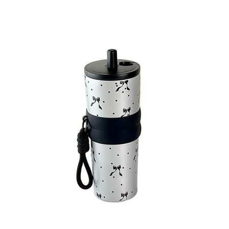 

WP Fashion Flower Stainless Steel 316 Vacuum Flask With Straw Leak-Proof Coffee Tea Cold Drink Car Thermos Mug Travel Tumbler