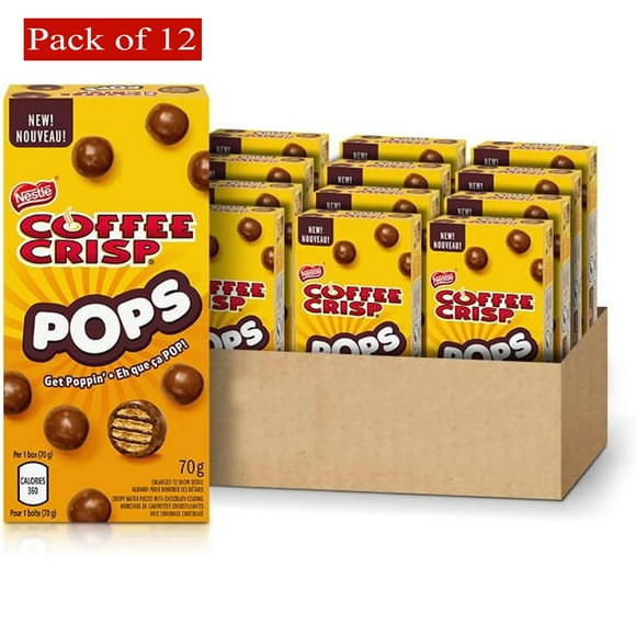 Coffee Crisp Pops Collations Chocolatées en Carton, 70 G/a (Lot de 12) 3,91 $ Ch.