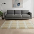 thumbnail image 2 of HomeRoots 678714 5 x 8 ft. Gold Beige & Brown Plaid Washable Machine Made Rectangle Area Rug with UV Protection, 2 of 9