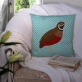 thumbnail image 3 of Carolines Treasures BB8130PW1414 Chinese Painted or King Quail Blue Check Fabric Decorative Pillow, 14 x 14 in., 3 of 4