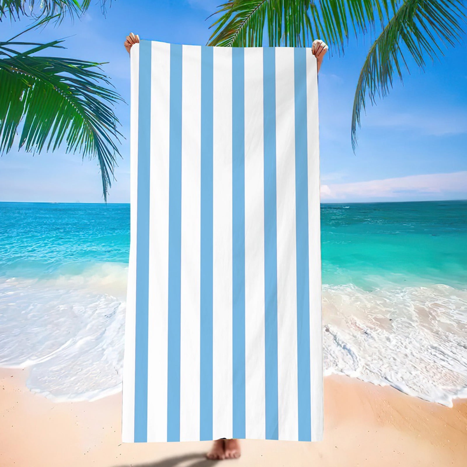 Beach Towels Oversized 63x31 Inch Striped Large Quick Dry Sand Free Microfiber Travel Towel Absorbent Lightweight for Adults Men Women Swimming Pool Camping by PALIFEUR