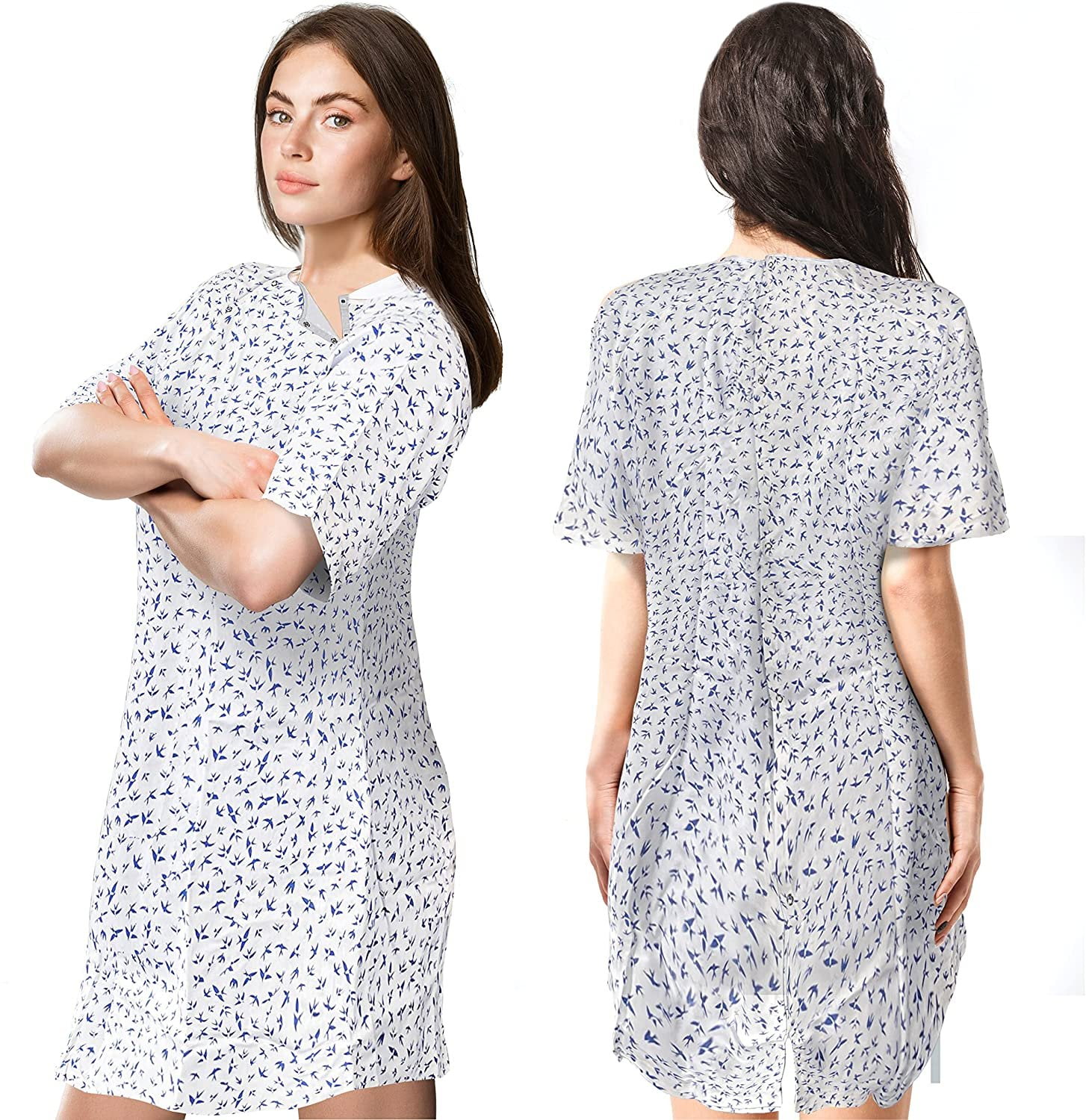 AMZ Supply Cotton Patient Robes Large White Adult Hospital Robes Pack