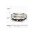 thumbnail image 2 of Titanium Flat 6mm Sterling Silver Inlay Brushed Band Ring - Size 12.5, 2 of 2