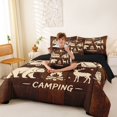 thumbnail image 4 of Catabedysis Rustic Camping 7-Piece Twin Bedding,Wildlife Camper Print Bedding Comforter Set For Boys,Natural Wood Tone,Black Reversible, 4 of 7