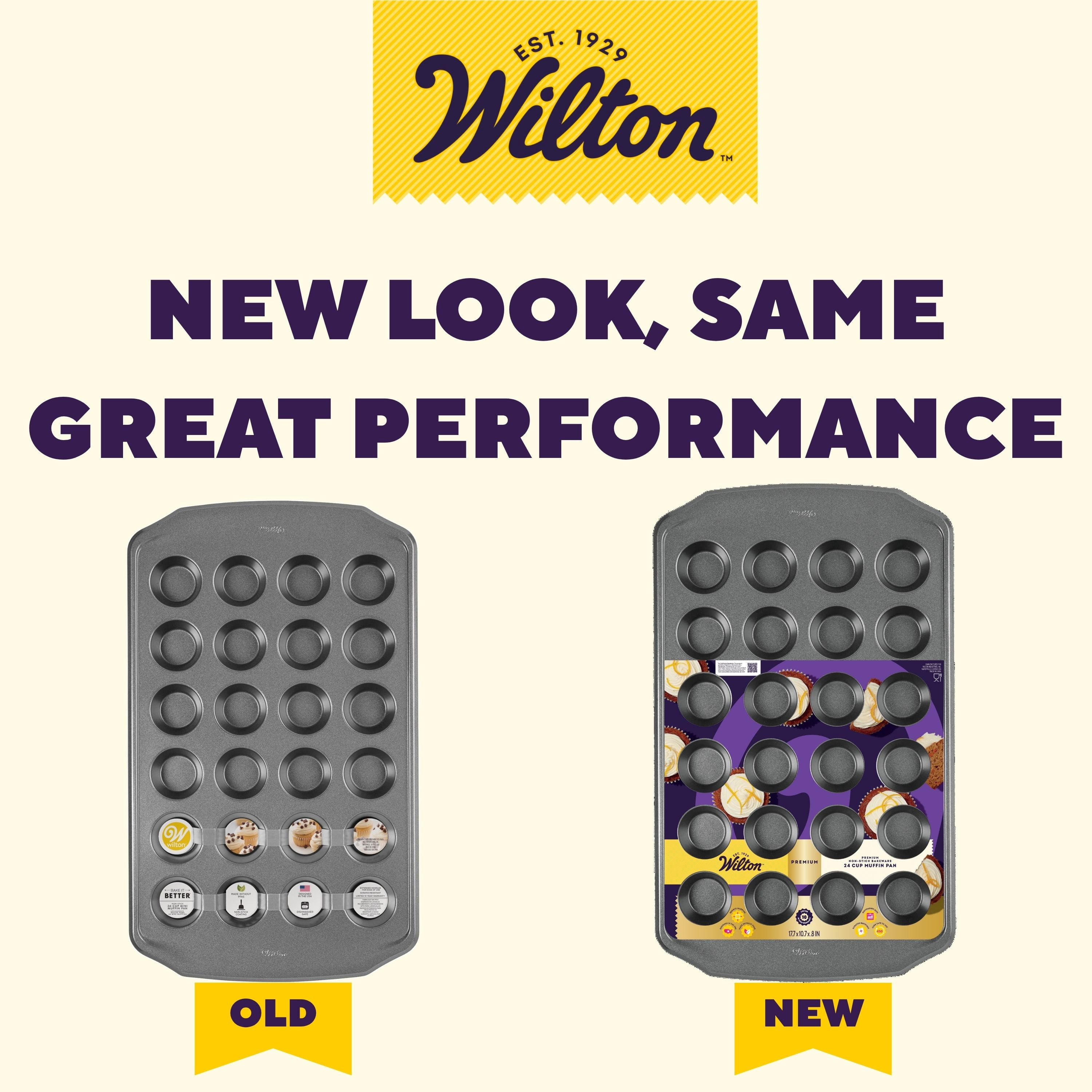 (4 pack) Wilton Premium Non-Stick 24-Cup Mini Muffin and Cupcake Pan 17.7 x 10.7 x 0.8 in
