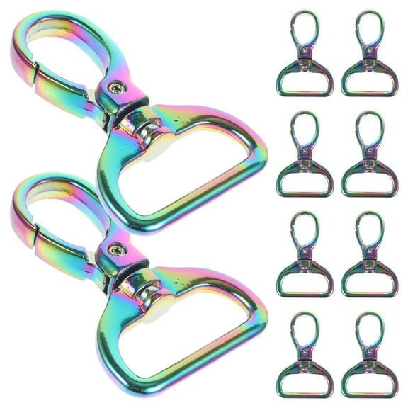 UPKOCH 10pcs D Ring Keychains Key Chain for Crafts Metal D Shaped for Artisans