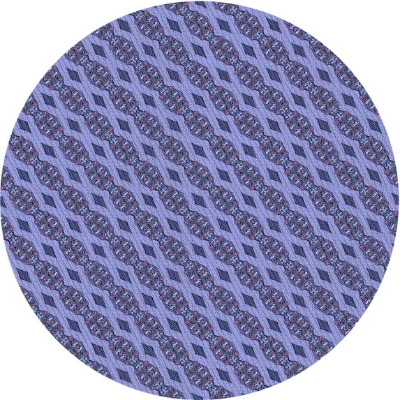Ahgly Company Machine Washable Indoor Round Transitional Deep Periwinkle Purple Area Rugs, 4' Round