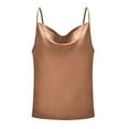 thumbnail image 4 of Womens Sexy Satin Camisole Ruched Draped Neck Adjustable Spaghetti Strap Camis Tanks Casual Summer Sleeveless Tops, 4 of 5