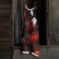 thumbnail image 2 of WTOBBY Women's Retro Suspender Jumpsuit Pants with Halloween Print, Casual Loose Fit in Cotton Linen Blend, Comfortable and Stylish for Everyday Wear,Hot PinkL, 2 of 5