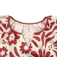 thumbnail image 5 of DEXIO Blouses for Women Summer Bohemian 3/4 Sleeve Shirts V Neck Flowy Casual Pleated Tops, 5 of 14