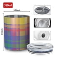 thumbnail image 4 of 12oz Coffee Tumblers Multi Color Plaid Checkered Pattern Stainless Steel Vacuum Insulated Travel Tumbler Coffee Cups Mug with Lid and Straw with Cleaning Brush for Cold & Hot Drinks, 4 of 5